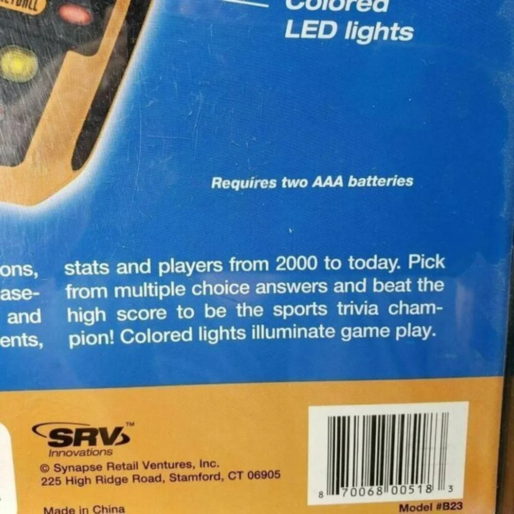 Sports Trivia Challenge Game Handheld Baseball Football Basketball Lrg Print New